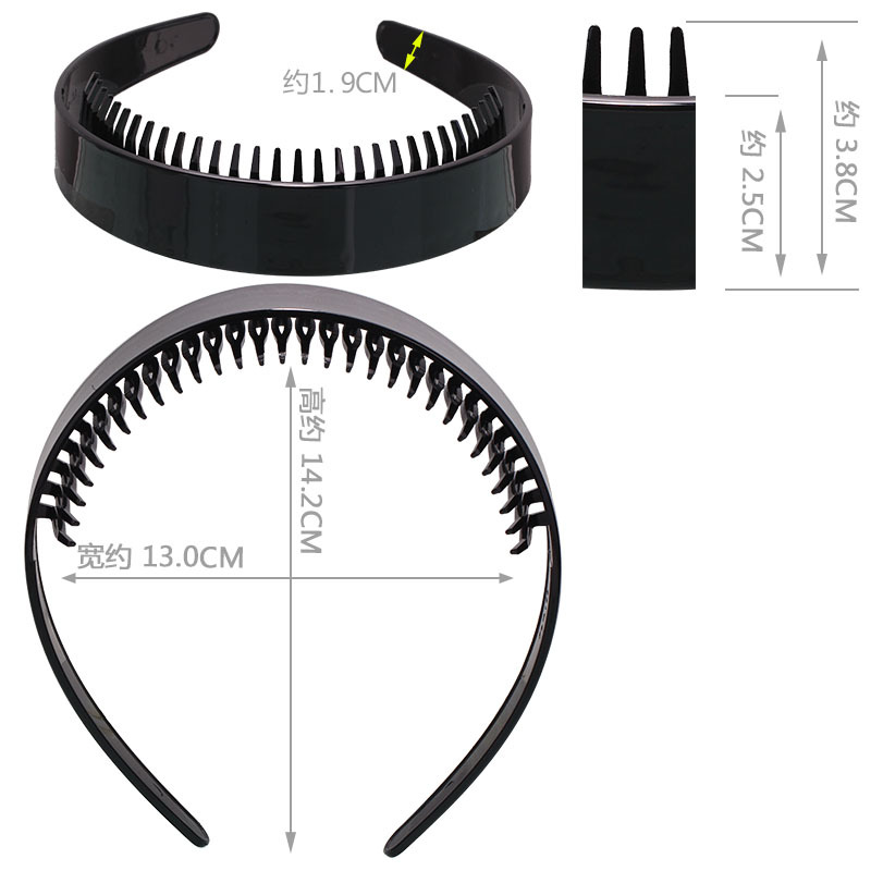 Korean wide hairband 2.5CM, toothed hairpin, comb teeth, black headband wholesale, ladies' spray-painted DIY fabric headband Application Scenario