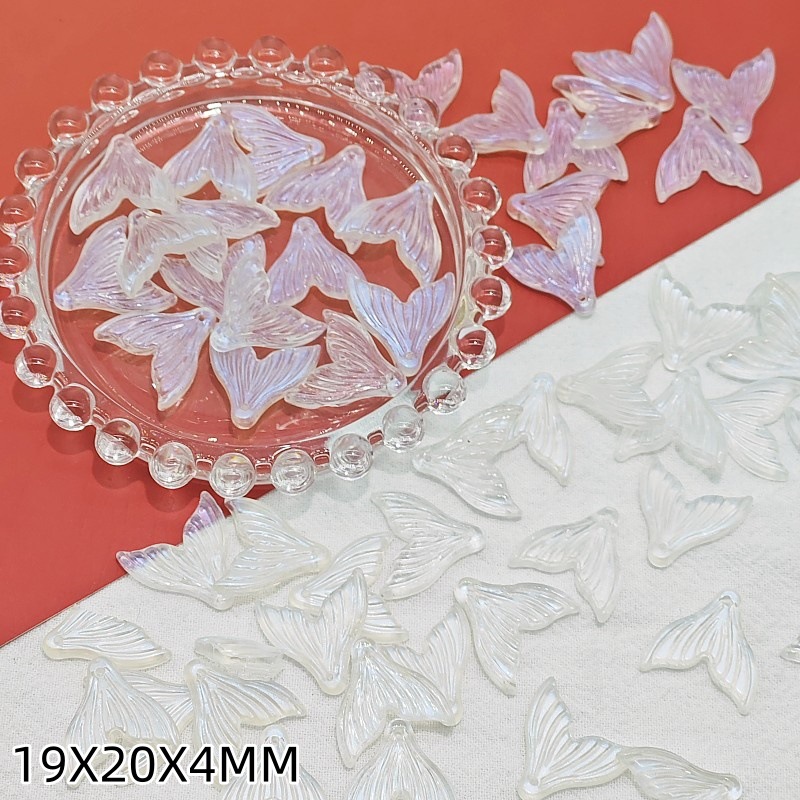 Chinese ancient-style glass fish-tail perforated earrings, bracelets, necklaces, pendants and other DIY accessories, wholesale of handcrafted materials undefined