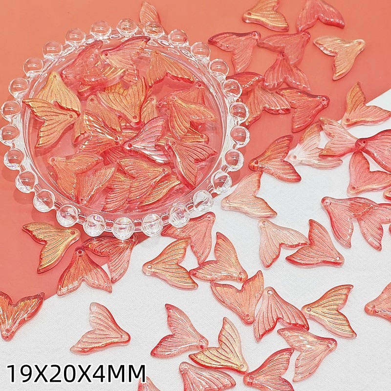 Chinese ancient-style glass fish-tail perforated earrings, bracelets, necklaces, pendants and other DIY accessories, wholesale of handcrafted materials undefined