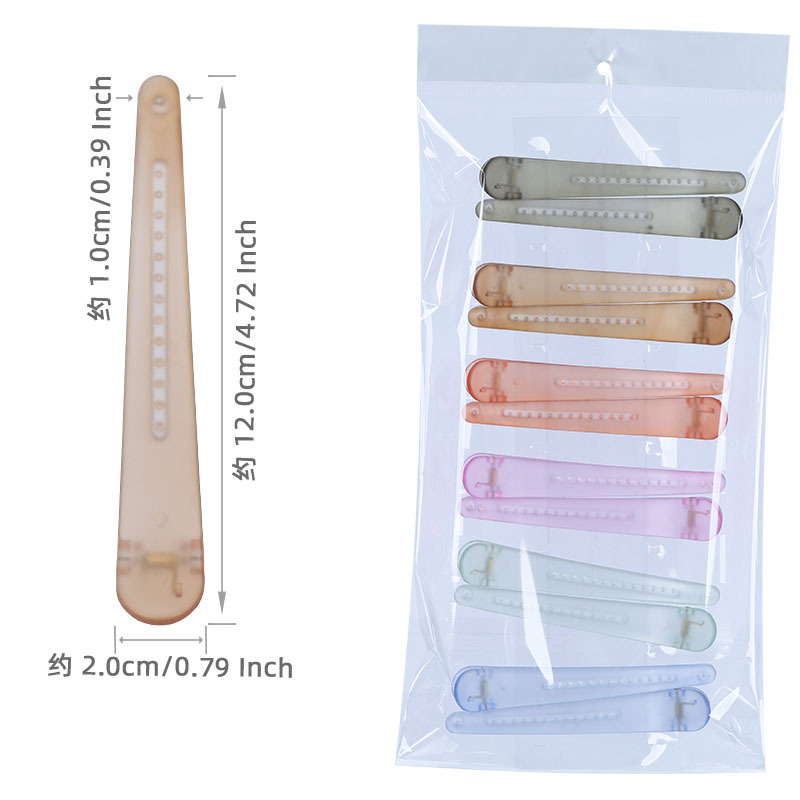 Wholesale of large color duckbill clips, 12cm matte and frosted hair clips, one-line hair clips, makeup bangs and buns details Picture