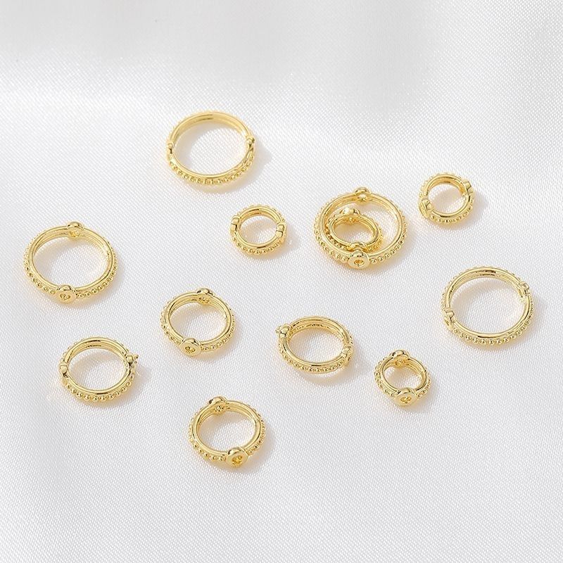 18K real gold color-retaining lace beaded ring, twisted double-hole bead ring, hand-strung beads, diy accessory pearl ring Application Scenario