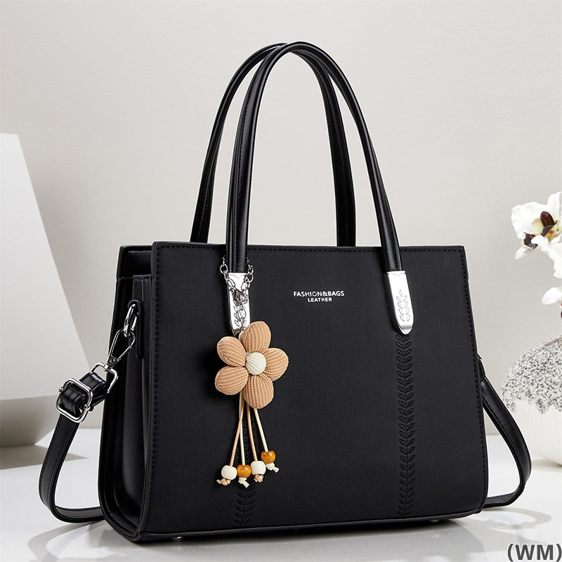 Blue leather bag set, document bag, shoulder bag, handbag, handle, pearl outer wrap Specification image