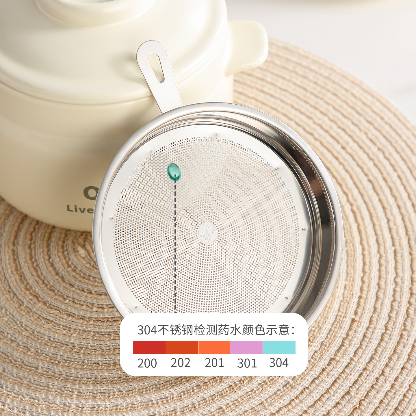 【CL】25Q4#8363-8364 Ceramic double-ear Oil Filter Tank (1050ml) Milky white Specification image