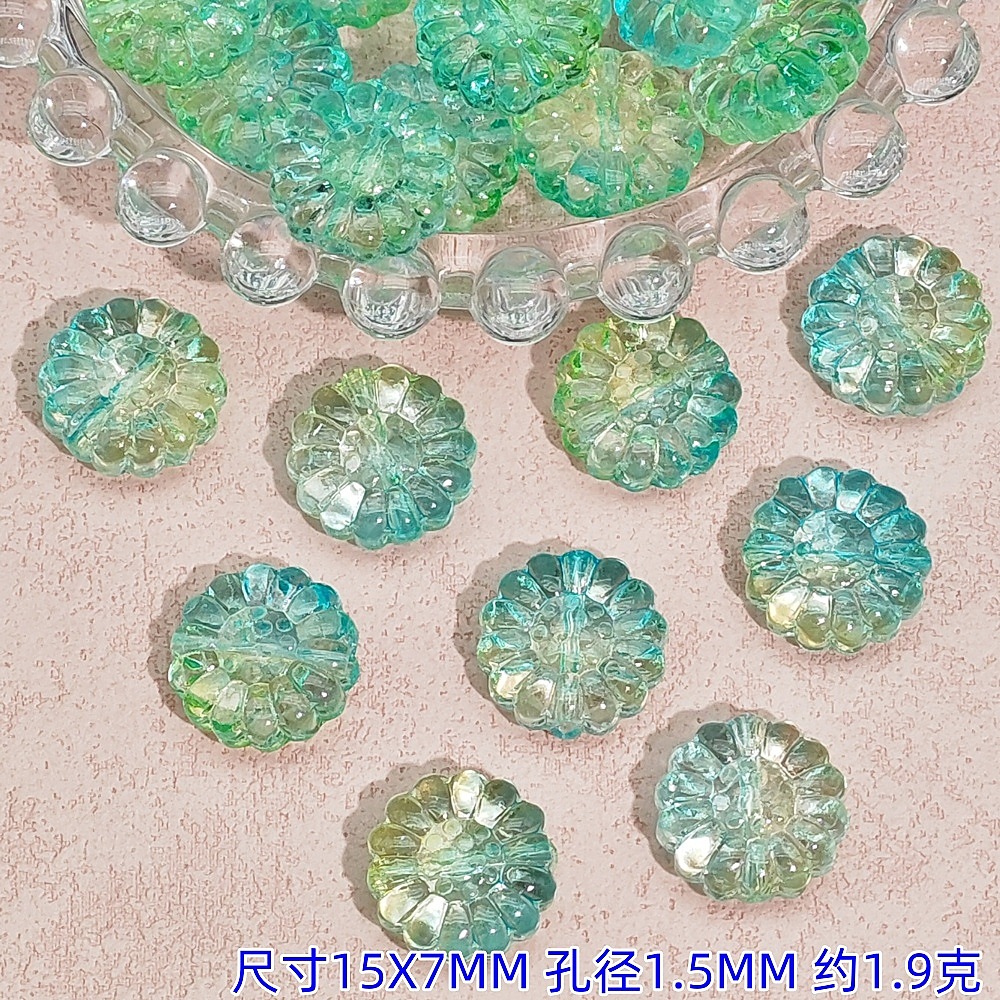 diy handcrafted glass sunflower straight-hole sunflower accessories, hairpins, bracelets, necklaces, beaded material jewelry undefined