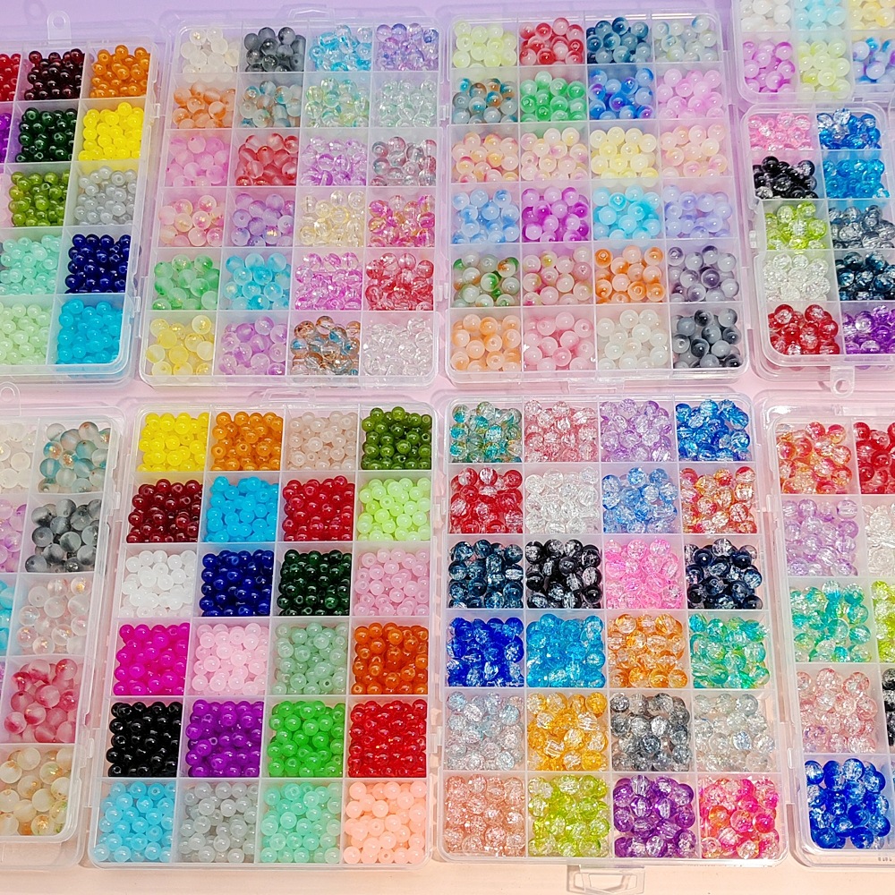 Wholesale of 8mm - 10mm jade material, ink-wash gold-sprinkled glazed glass beads, loose beads, hand-strung beads, DIY jewelry accessories materials Application Scenario