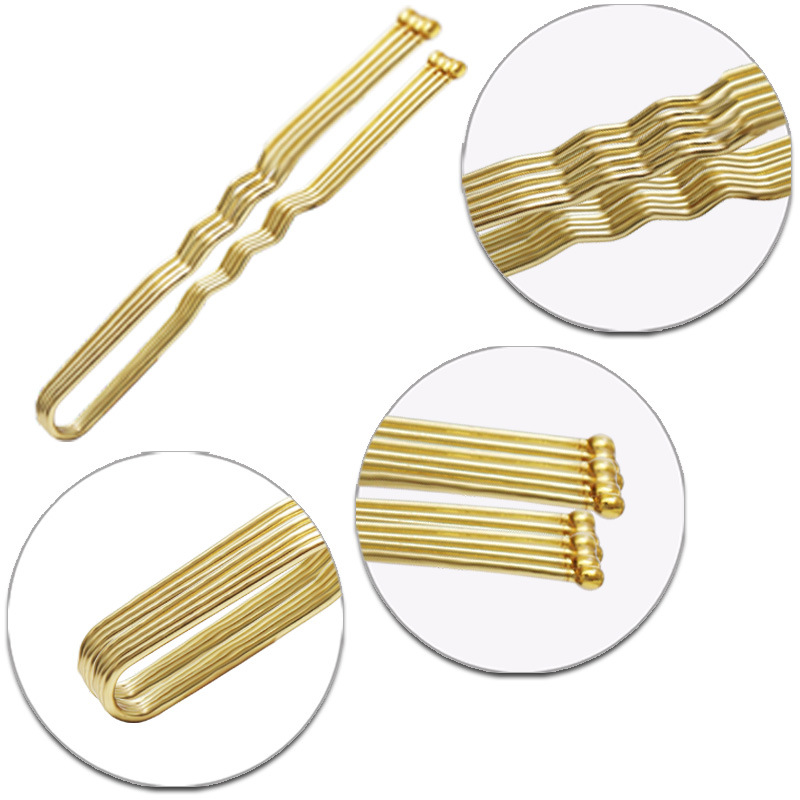 Black metal U-shaped hairpin, a must-have for fixing women's bun hair, a diy U-shaped hairpin headwear Application Scenario
