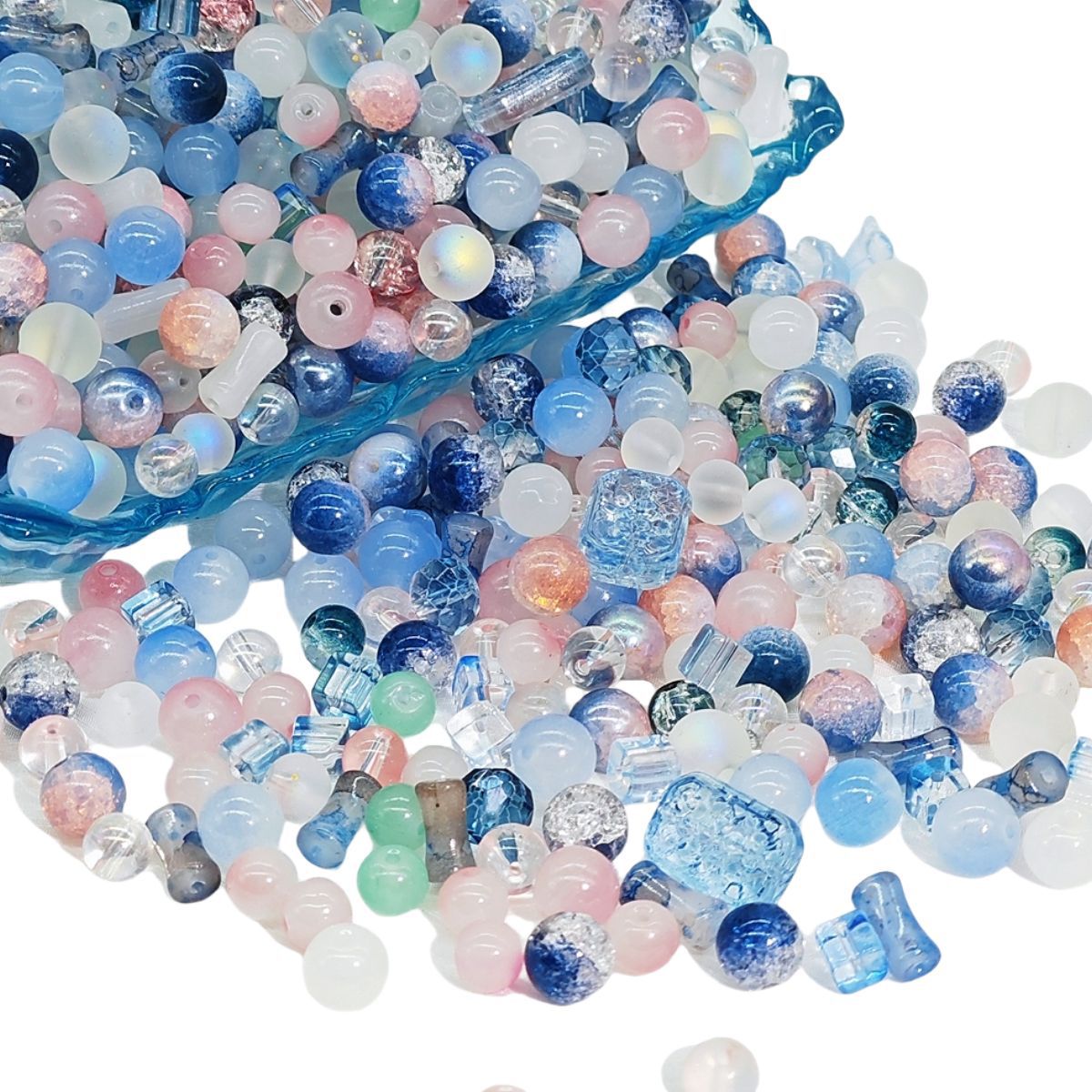 Weigh the scattered beads by jin (4-10MM), mixed color glazed beads, peach blossoms, starry sea, purple Qi Coming from the East, mixed beads Item Picture