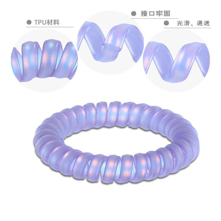 Autumn and winter new products: Purple wisteria telephone line hair band, milk purple elastic band, women's hair tie, and purple leather band accessories Specification image