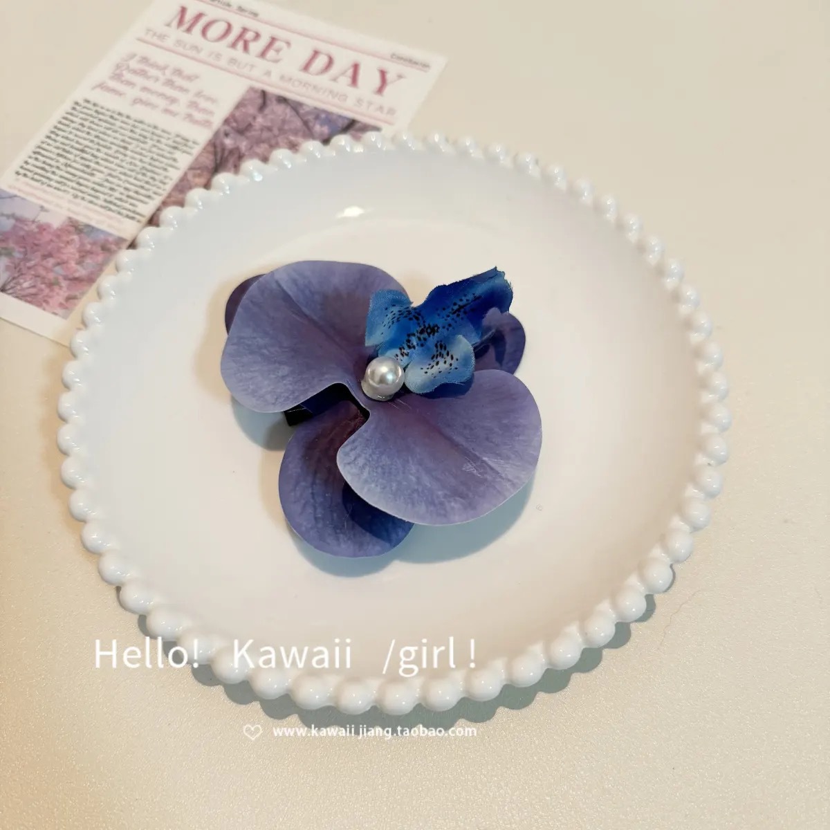 Caro's same rose flower hair clip for women, with a high-end and exquisite shark clip at the back of the head, and a large size for summer undefined