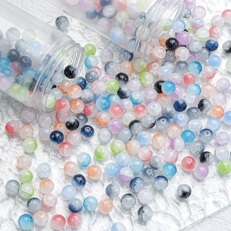 10mm transparent jade-broken glass beads, new summer 2024 ice-cracked string beads, DIY handcrafted bracelet, necklace, loose beads details Picture