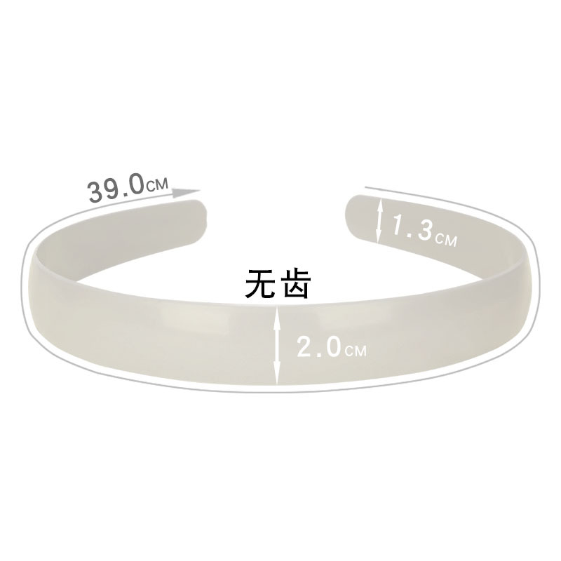 2.0cm wide, arched back, arc-shaped, toothless plastic hair band, 20MM grayish-white rough headband, diy accessory hair clip details Picture