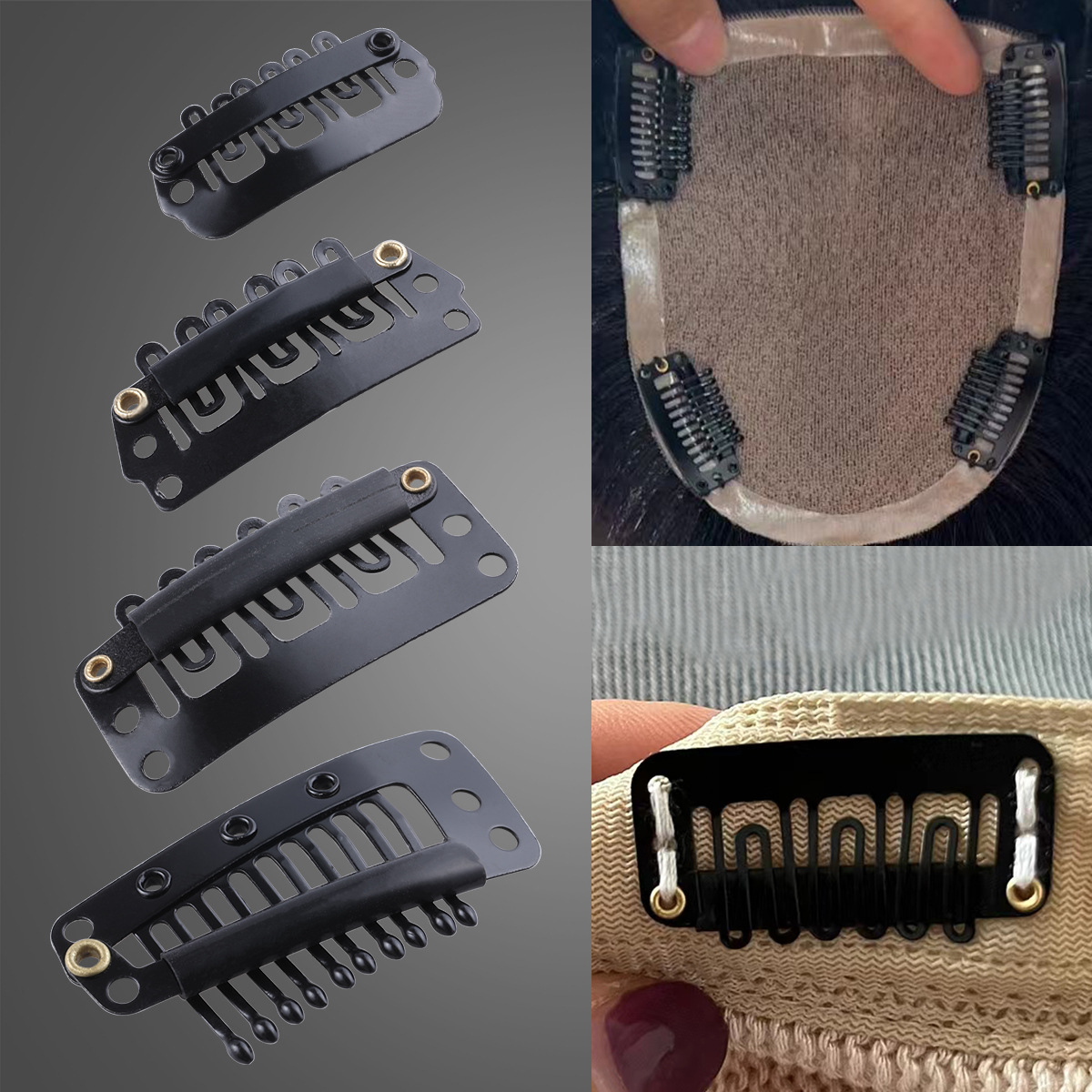 Wig accessories: Beret, fixed hair clip, 8910-tooth U-shaped wig clip, stainless steel BB clip, elastic pet clip full image