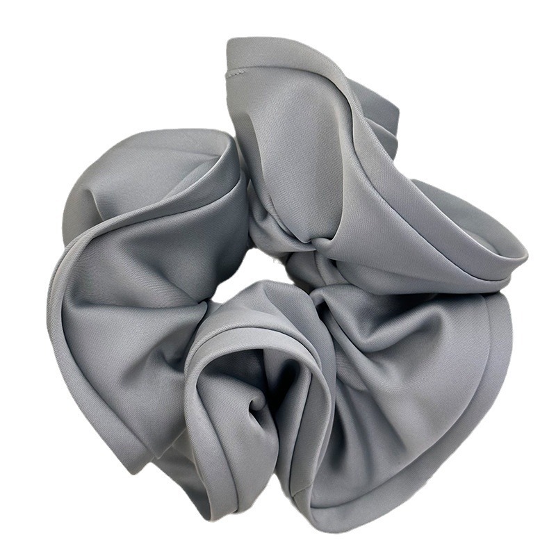 Big news! French high-end style large intestine hair tie ins, huge black fungus edge flower bud satin large intestine hair tie, elegant hair tie Item Picture