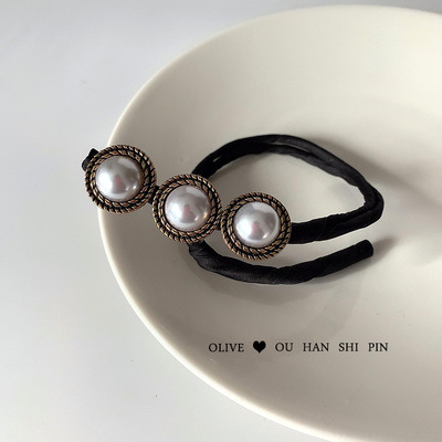 Super fairy pearl hair bun, shell flower fluffy bun style, Korean flower bud style, a perfect hair bun tool for lazy women undefined