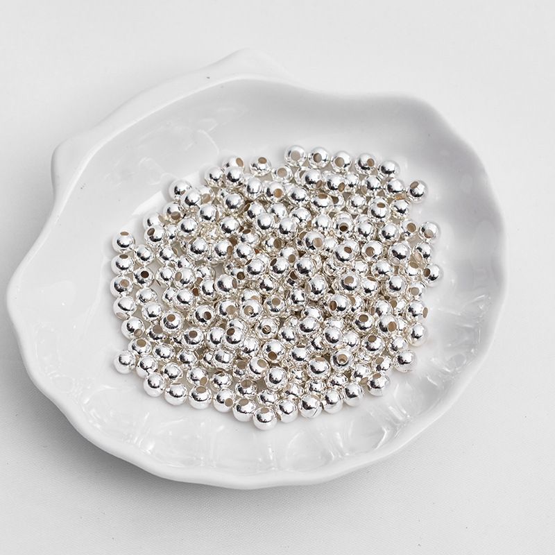 Wholesale of color-preserving metal spacer beads, loose beads, gold-plated beads, handcrafted diy beads, material accessories, large-hole straight-hole round beads Application Scenario