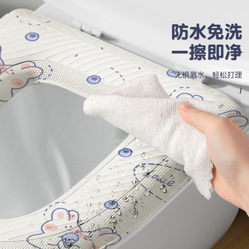 Toilet seat cover, household all-season universal foam ring, silicone toilet seat cover, toilet seat cover, waterproof and washable toilet seat cover wholesale Specification image