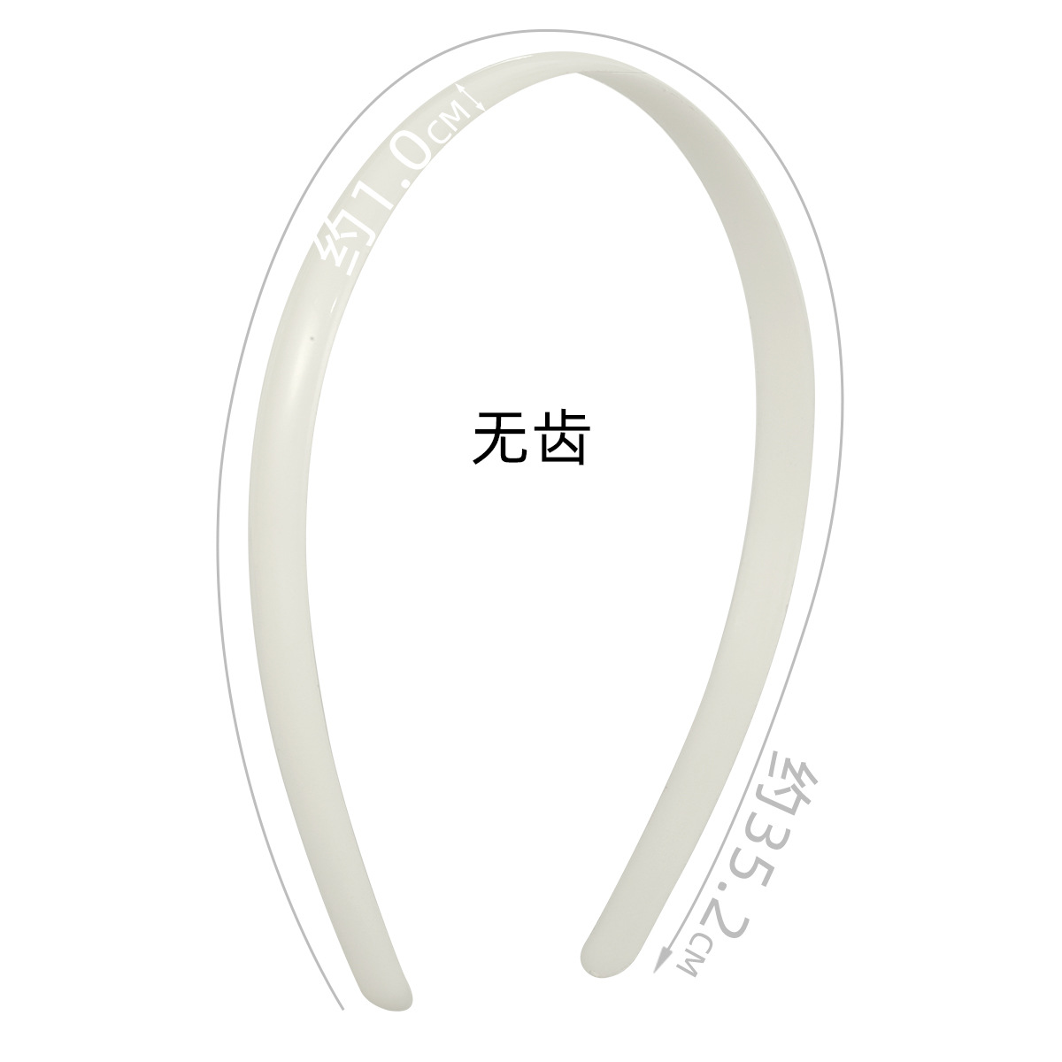 1.0CM flat white toothless hair band, children's twist stick, diy handmade headband bag, fabric headband accessory Specification image