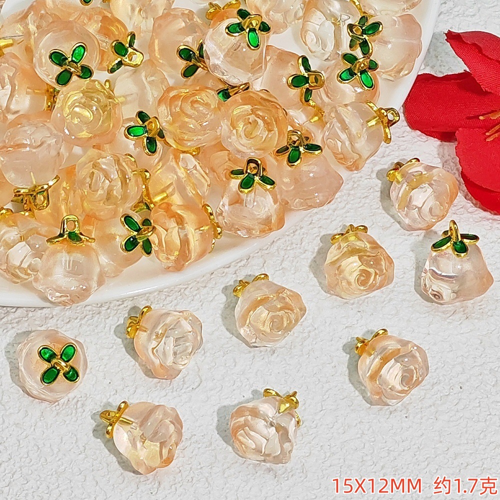 New crystal peach pendant, peach drip slip accessory, bracelet, bracelet, diy jewelry accessory, pendant material undefined