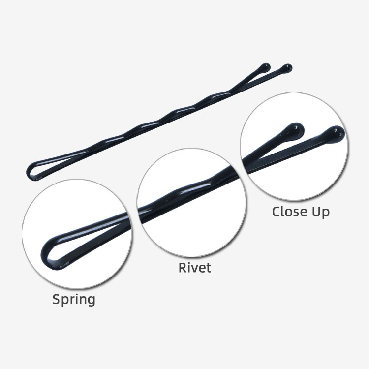 Korean black green card 6cm straight hair clip set, updo, lacquered wave clip, women's small steel clip, side clip, hair accessory Specification image