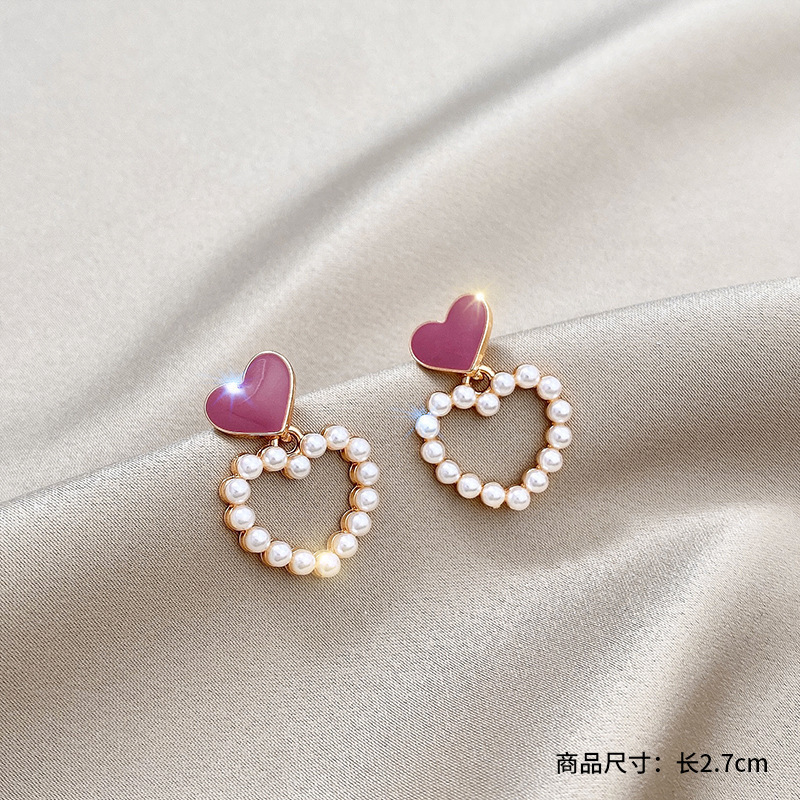 925 Silver needle Pearl Earrings, women's fashion trend stud tassels, high-end earrings, retro and elegant earrings wholesale undefined
