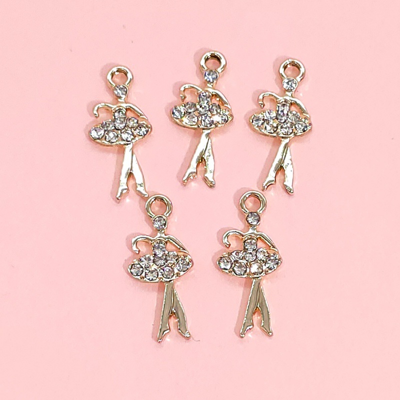 14k gold and diamond-encrussed pendant, DIY jewelry accessory, bracelet, necklace, beaded accessory, cartoon alloy dot diamond pendant undefined