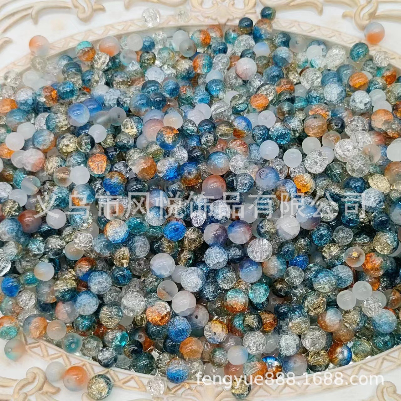Weigh the scattered beads by jin (4-10MM), mixed color glazed beads, peach blossoms, starry sea, purple Qi Coming from the East, mixed beads undefined