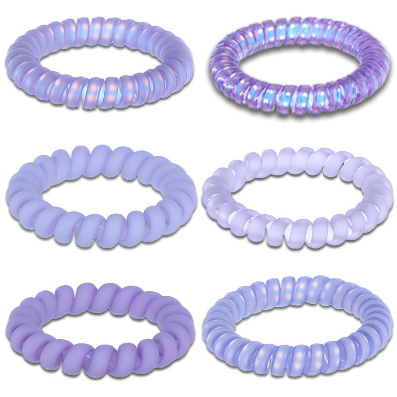Black telephone line hair tie, large, medium and small sizes, Korean seamless, shiny, high-elastic hair tie, high ponytail hair band for women Application Scenario