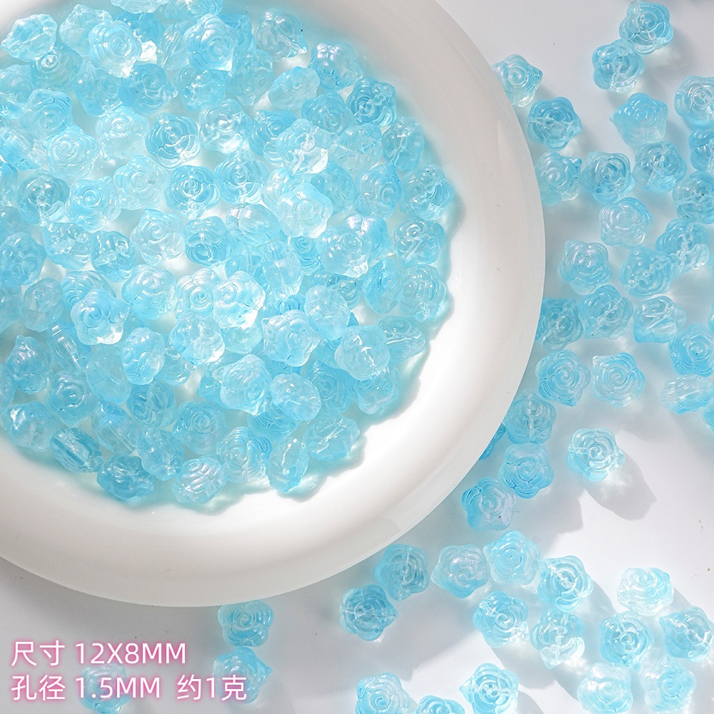 Wholesale of new glass rose, pointed flower, handcrafted beaded DIY bracelets, necklaces, hairpins, accessories and materials undefined