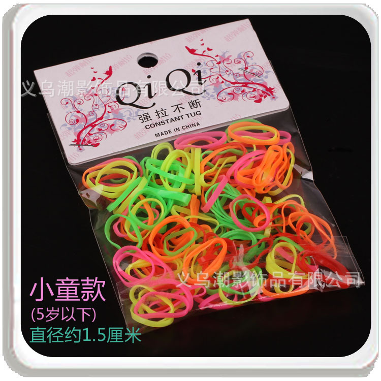 Korean mini strong-pull, candy-colored disposable children's hair ties for girls, 2-yuan store supply Specification image