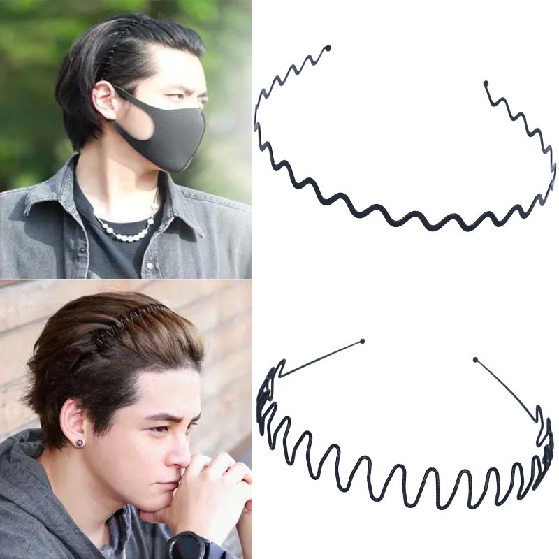 Invisible men's hairband, trendy men's and women's face-washing headband, internet-famous big wavy bangs, sporty hairpin, back of the head, wavy hair hole Application Scenario