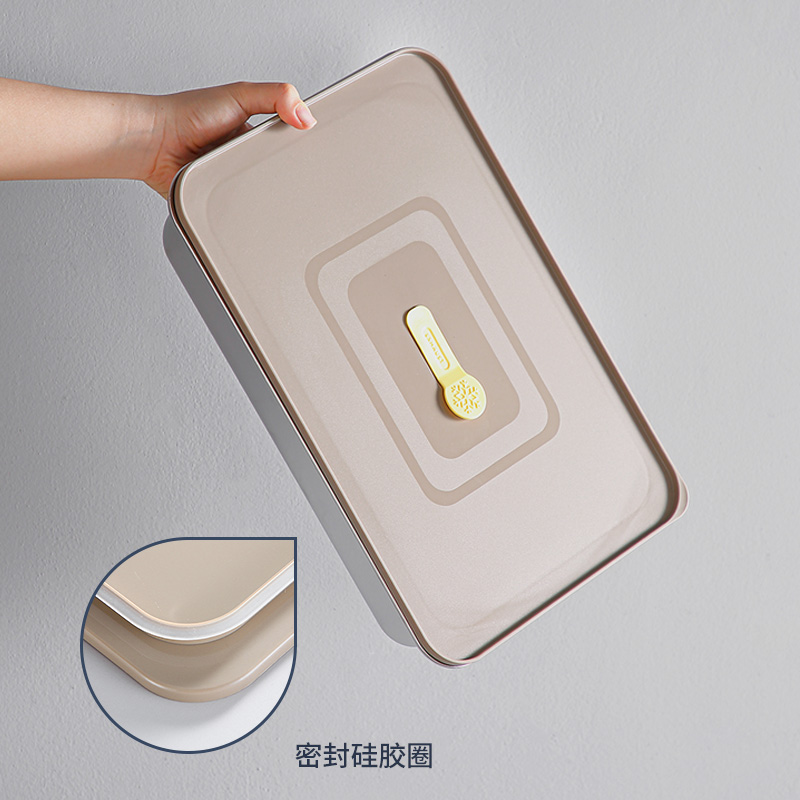 【CL】25Q4#6929-6931 Stainless steel dumpling box with wavy bottom (3300ml) 3.3L black/khaki clear Application Scenario