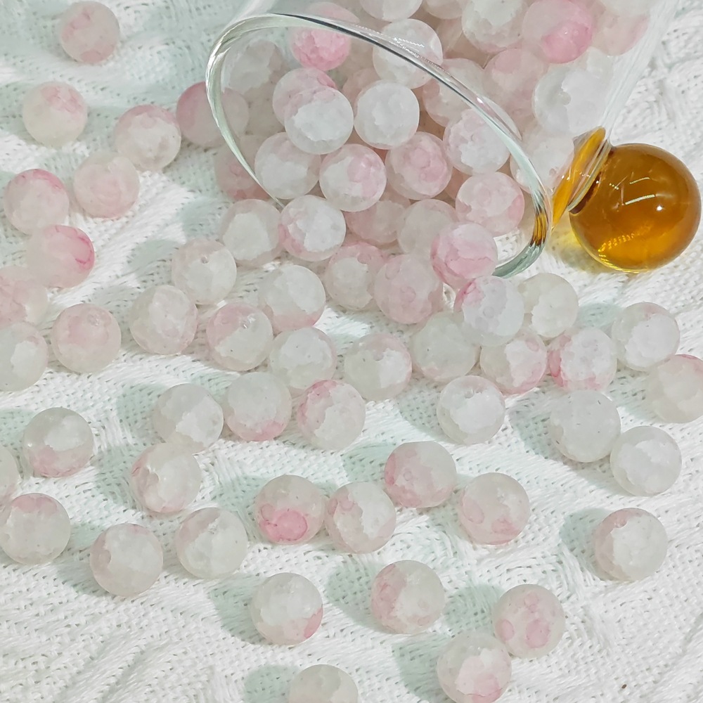 10mm frosted jade fragments, blooming glass beads, scattered beads, handmade DIY bracelet and necklace materials and accessories manufacturer wholesale Specification image