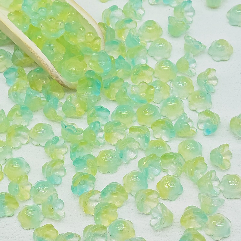 7x12mm glass beads, lily of the valley scattered beads, campanula flower buds, bell flower, diy jewelry, hairpin, beading material undefined