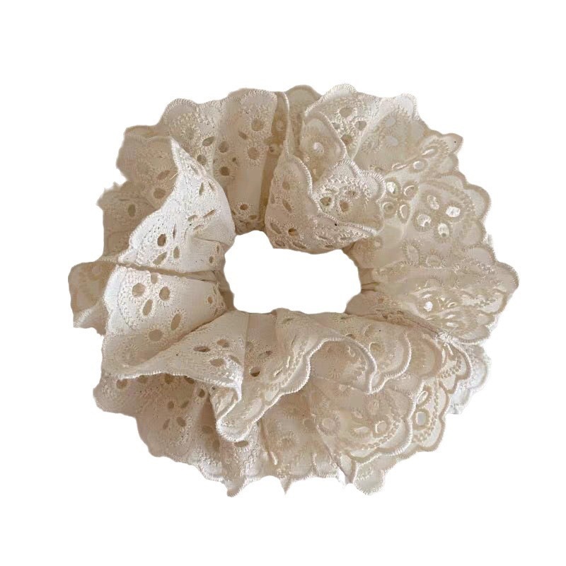 The same style as Zhao Lusi's large intestine hair band, with a high level of appearance in the Korean style, lace edge, ins school style hair band, sweet and stylish large intestine hair band Item Picture