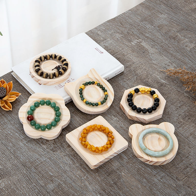 Play with hand beads display plate, wooden beads, wooden plate, bracelet, accessory, prop, bracelet tray, live streaming display stand details Picture