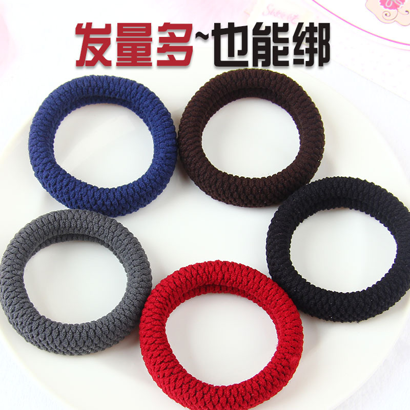 Upgraded version of ladies' high ponytail, widened and thickened, good towel hair band, rubber band, Korean-style girls' high school elastic and durable hair tie Application Scenario