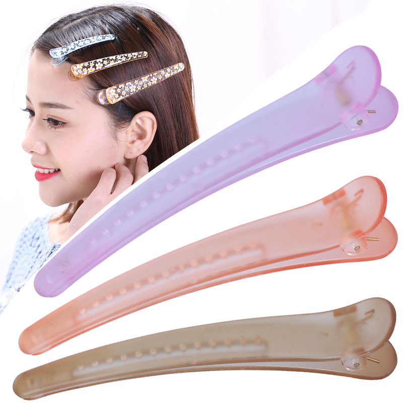 Wholesale of large color duckbill clips, 12cm matte and frosted hair clips, one-line hair clips, makeup bangs and buns