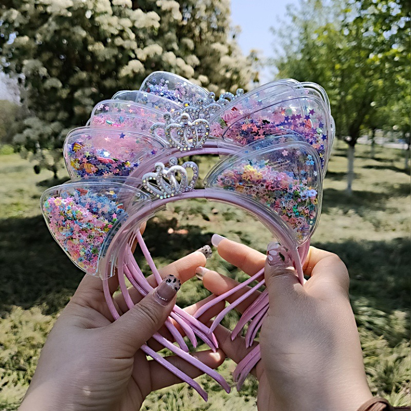Cat ear headbands, hair clips, headwear, children's headwear, hair bands, kids' crowns, princess heads, girls' rabbit ears full image