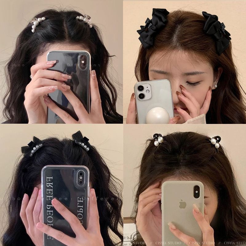 Pearl bow clip women's high-end style 2025 New princess hair clip Side clip bangs forehead clip headwear Application Scenario