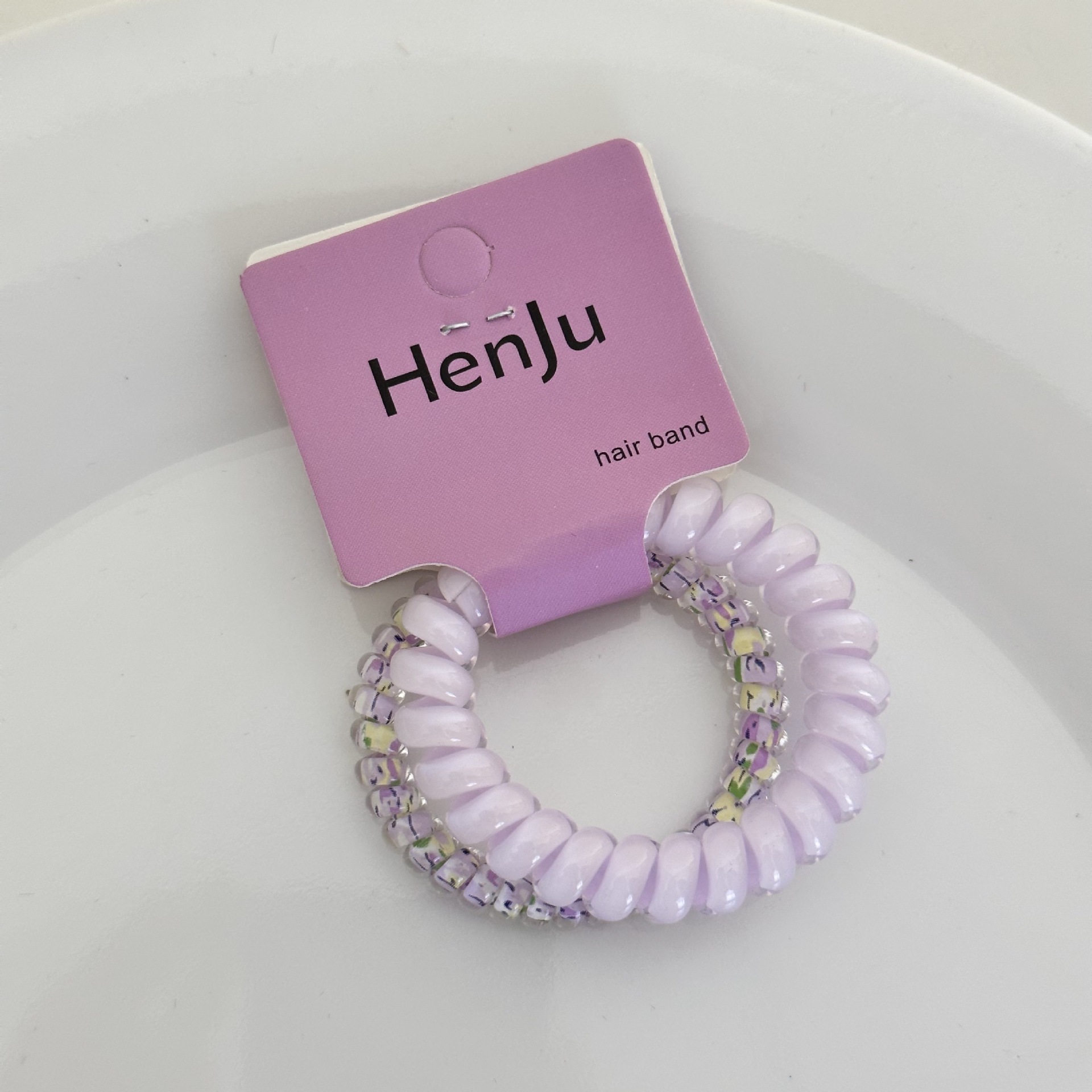Korean girl ~ High-quality grape coconut polka dot telephone line, refreshing and versatile in summer, durable daily hair tie undefined