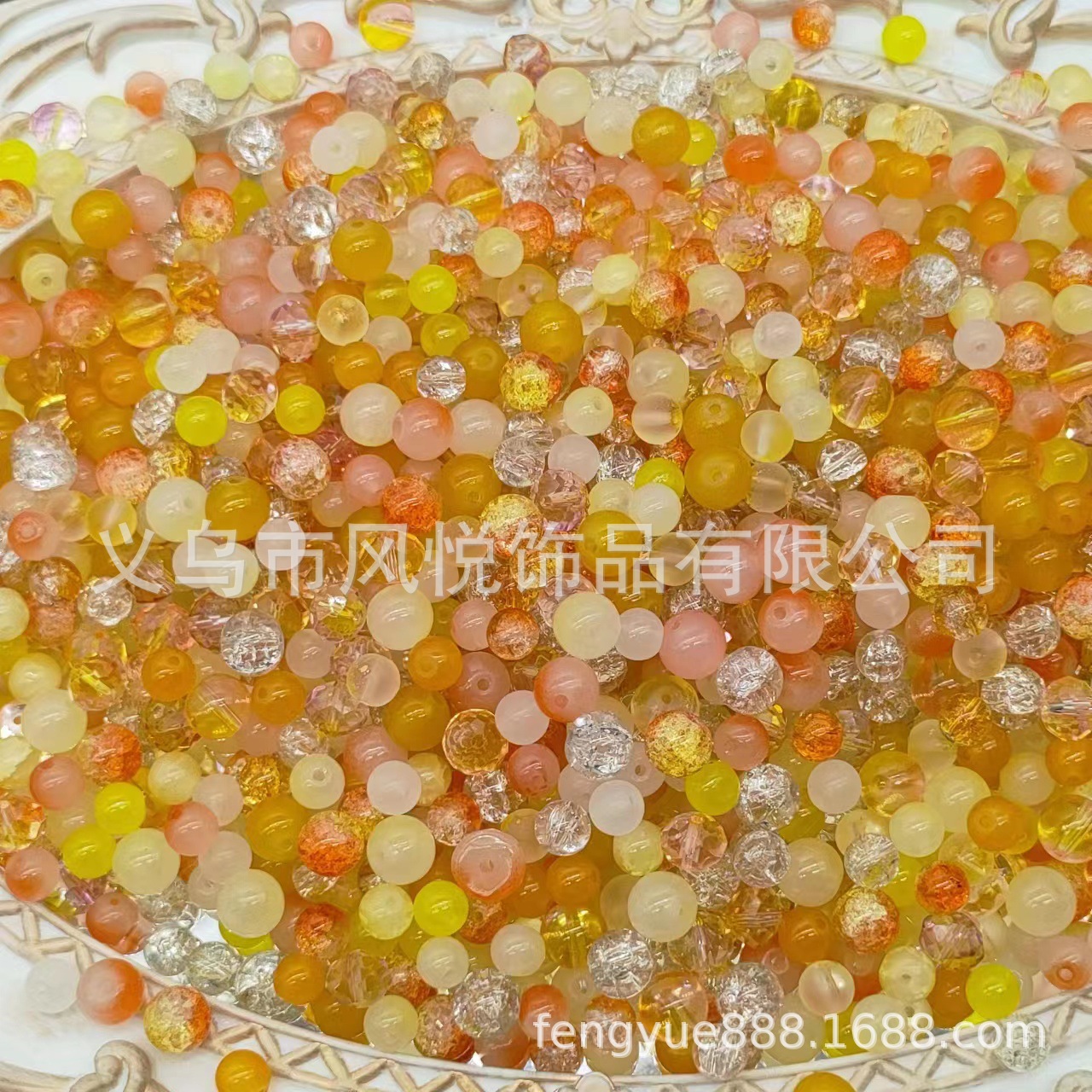 Weigh the scattered beads by jin (4-10MM), mixed color glazed beads, peach blossoms, starry sea, purple Qi Coming from the East, mixed beads undefined