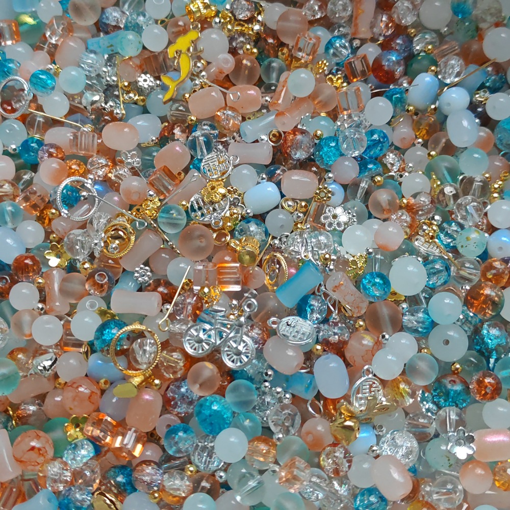 Weigh the scattered beads by jin (4-10MM), mixed color glazed beads, peach blossoms, starry sea, purple Qi Coming from the East, mixed beads undefined