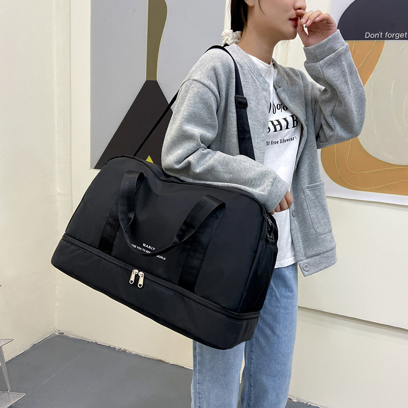 Custom-made large-capacity travel bags with printed logos, hand-held crossbody fitness bags, dry and wet separation swimming storage bags details Picture