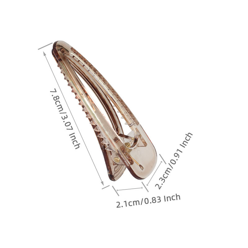 8 cm transparent hollowed-out teardrop hair clip, a new trendy bangs side duckbill clip diy accessory for women details Picture