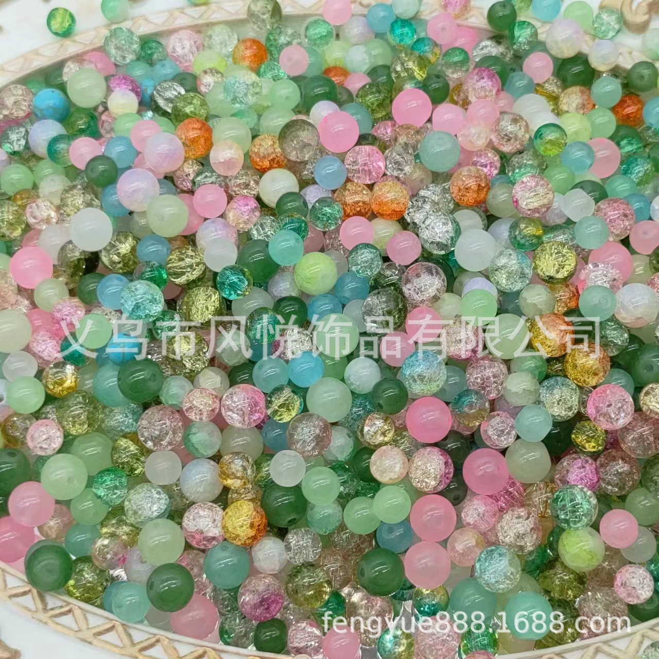 Weigh the scattered beads by jin (4-10MM), mixed color glazed beads, peach blossoms, starry sea, purple Qi Coming from the East, mixed beads undefined