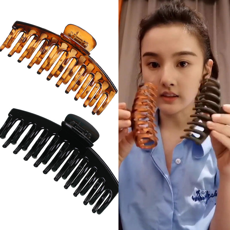 11CM keel large hair claw Amazon bestseller set, turtle shell color leopard print hair claw, Internet celebrity ponytail clip Specification image