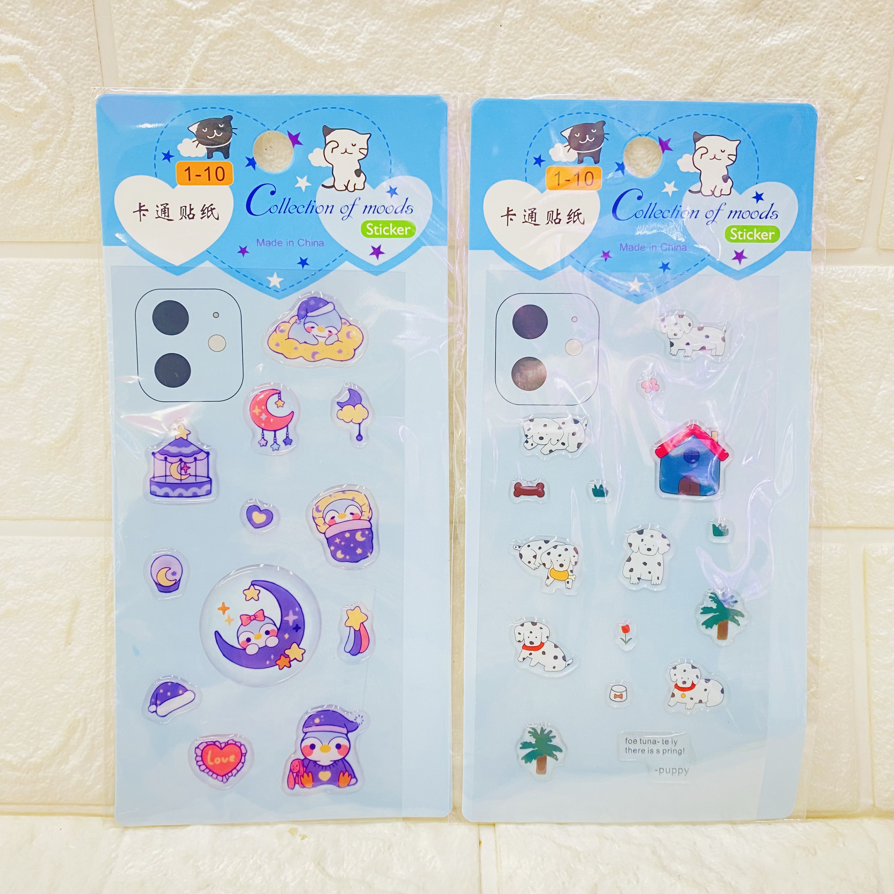 Cartoon crystal resin stickers for puppies, cats and mobile phones, cute crystal resin diy decorative planner stickers Application Scenario