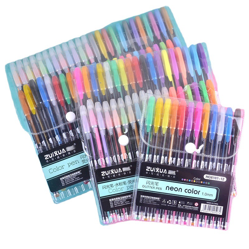 Xuancai 6107 Glitter Pen, Highlighter Pen, Pastel Pen, Painting Planner Pen, 36-color Set, Gel Pen, Fluorescent Pen, 24-color Item Picture