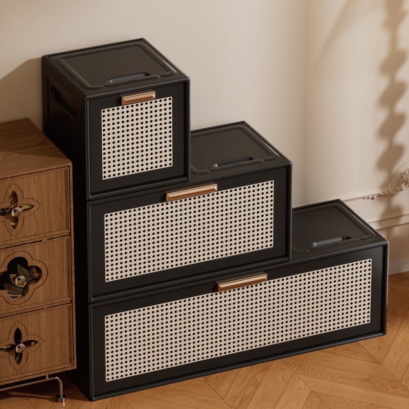 【CL】26Q2#2071-1/3-2072-1/3-2073-1/3 Imitation rattan folding cabinet details Picture