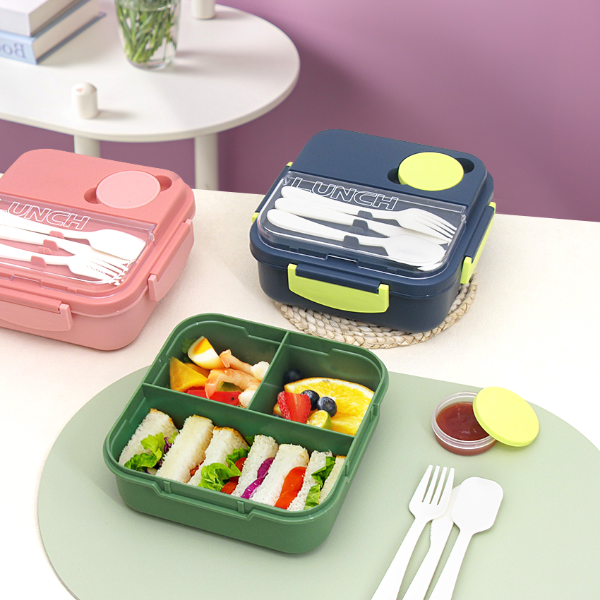饭盒/保鲜盒/不锈钢餐具五金/不锈钢餐具/分格保鲜盒白底实物图